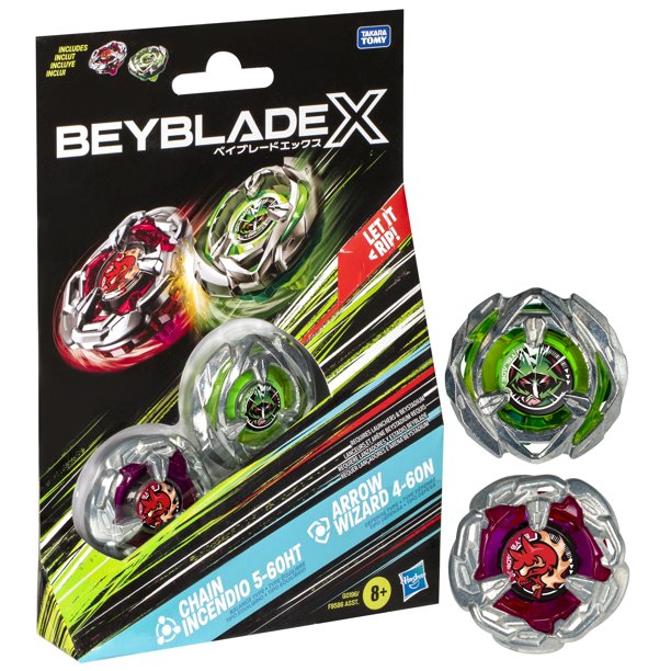 Beyblade X Chain Incendio 5-60HT and Arrow Wizard 4-60N Battling