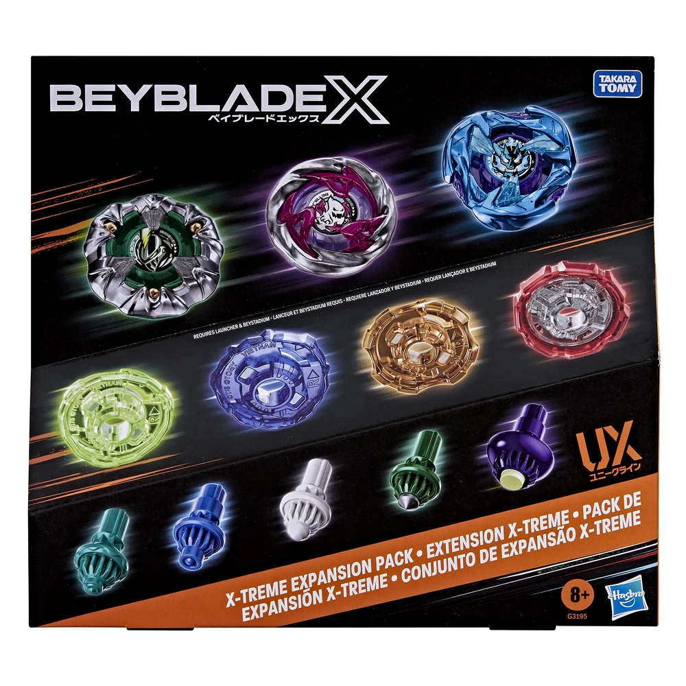 Beyblade X Customized Set U UX-10, X-treme Expansion Pack, 3 Blades, 4 Ratchets, 5 Bits, Ages 8+
