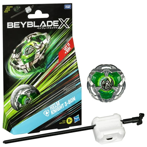 Beyblade X Helm Knight 3-80N Starter Pack Set with Defense Type Battling Top & Launcher, Ages 8+