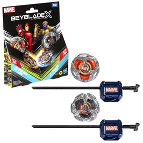 Beyblade X Marvel Iron Man 4-80B Vs. Thanos 4-60P Multipack Battling Top Set, Red & Purple, Ages 8+