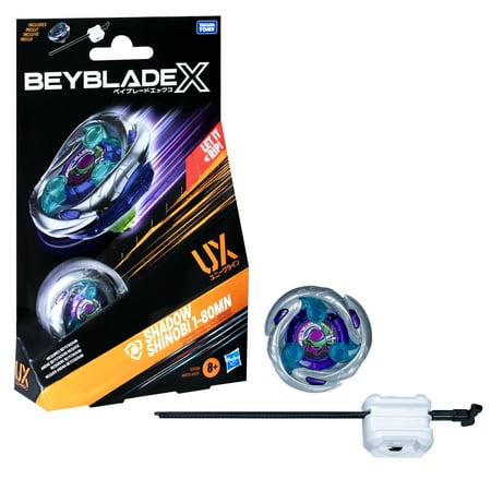 Beyblade X Shadow Shinobi 1-80MN UX Starter pack Set with Multicolor Defense Battling Top & Launcher, Ages 8+