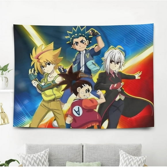 Beyblade pattern wall hanging 50*60 inches high-quality peach skin velvet material classic and charming