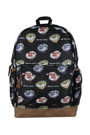 BeybladeX Backpack Allover Beyblade Spinner Grid Design 16" Bag with Adjustable Straps