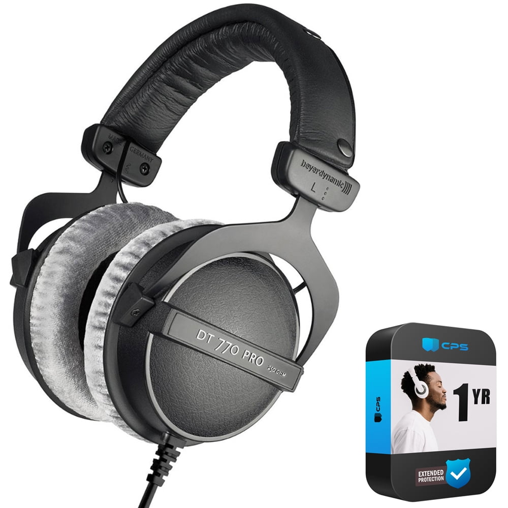BeyerDynamic 459046 DT 770 PRO 250 Ohms Studio Headphones Bundle with 1 Year Extended Protection Plan