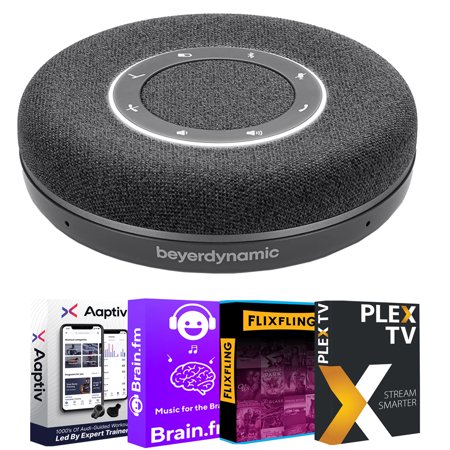 BeyerDynamic 728594 SPACE Wireless Bluetooth Personal Speakerphone, Charcoal Bundle with Tech Smart USA Audio Entertainment Essentials Bundle 2020