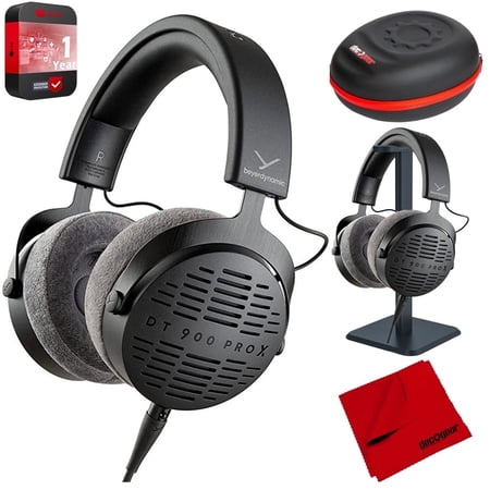 BeyerDynamic 737704 DT 900 PRO X Open-Back Studio Headphones for Mixing & Mastering Bundle with 1 YR CPS Enhanced Protection Pack, Deco Headphone Case, Headphone Stand & Microfiber Cleaning Cloth