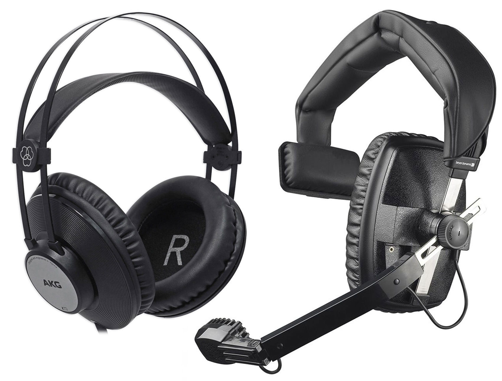 Beyerdynamic DT 108 Black 50 ohm Singe-Ear Broadcasting Headset+AKG Headphones