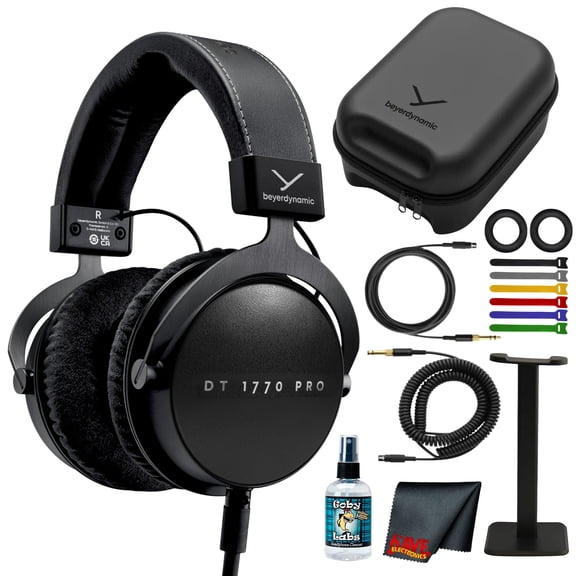 Beyerdynamic DT 1770 PRO MKII Studio Headphones | Closed Back, Tesla.45 Drivers, 30 Ohm, Recording/Mixing/Mastering + Cleaner + Stand