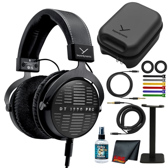 Beyerdynamic DT 1990 PRO MKII Studio Headphones | Open Back, Tesla.45 Drivers, 30 Ohm, Mixing/Mastering/Audio Editing + Cleaner + Stand
