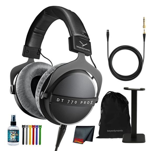 Beyerdynamic DT 770 PRO X Closed-Back Studio Headphones | STELLAR.45 Driver, 5Hz-40kHz, 48-Ohm, Recording Mixing Monitoring + Cleaner + Stand + Cloth