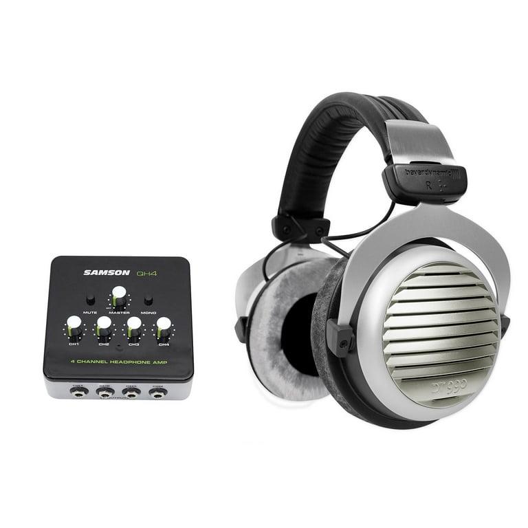 Beyerdynamic DT 990 Premium 250 Ohm HiFi Headphones Samson 4 Ch Headphone Amp