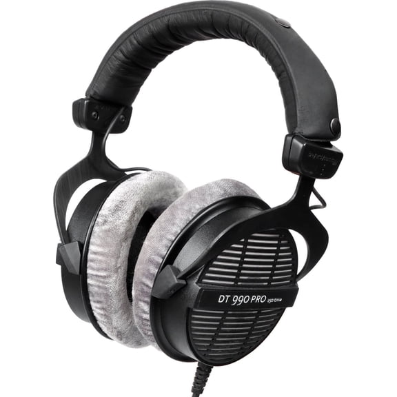 beyerdynamic DT 990 PRO 250 Ohm Open-Back Over-Ear Headphones, Grey Velour Ear Pads, Amplifier Required
