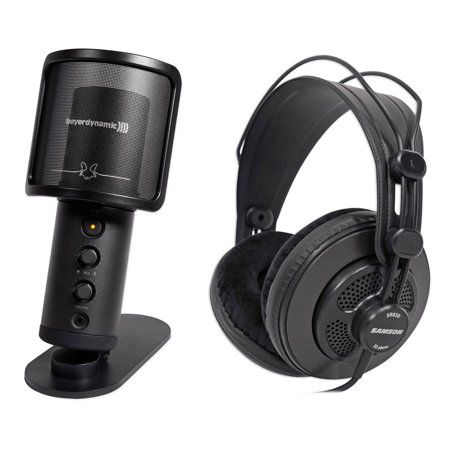 Beyerdynamic FOX Recording USB Podcast Microphone Mic+Stand+Samson Headphones