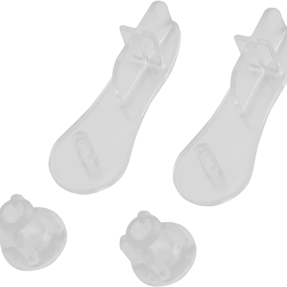 Beylake Blinds Bottom Rail End Caps, Transparent Plastic Guide Rail End Cover Plug Sets for Zebra Roller Shade Components, 2 Sets
