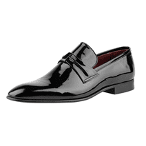 Beyoğlu Shoes, Black Patent Leather Work Shoes, Men's Leather Shoes, Men's Shoes with Leather Sole, Office Suit Shoes, Traditional Men's Shoes, Men's Moccasin Model with Leather Sole, Black 39