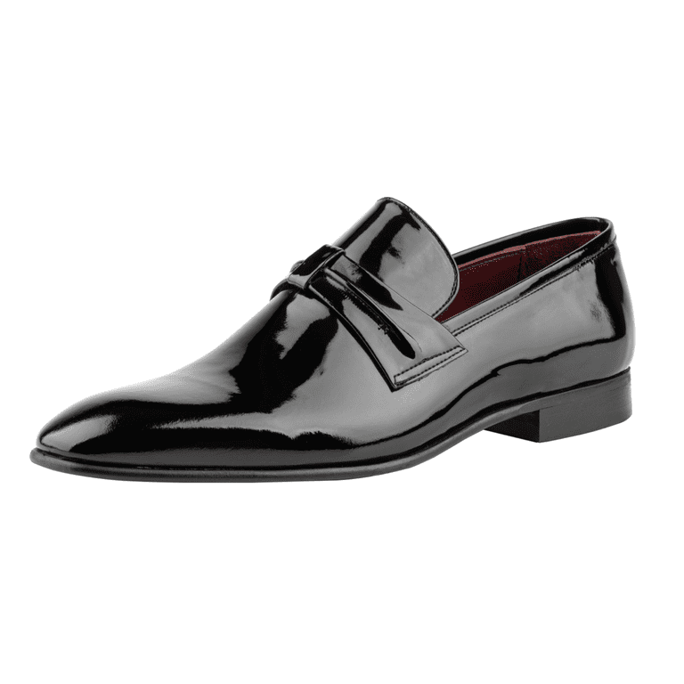 Beyoğlu Shoes, Black Patent Leather Work Shoes, Men's Leather