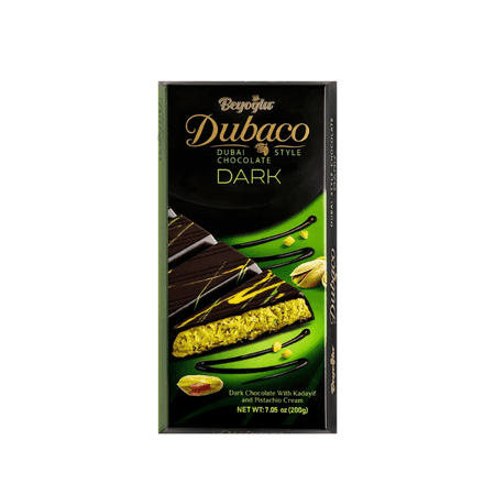Beyoglu Dubai Dark Chocolate Bar with Pistachio Cream & Crispy Knafeh (Kataifi) – Luxury Middle Eastern Viral Chocolate, Rich Cocoa Gourmet Chocolate Treat, 7.05 oz (200g)