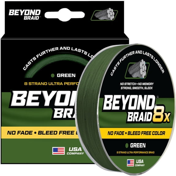 Green 8X - Ultra Performance 8 Strand - No Fade - 300 Yards 10LB
