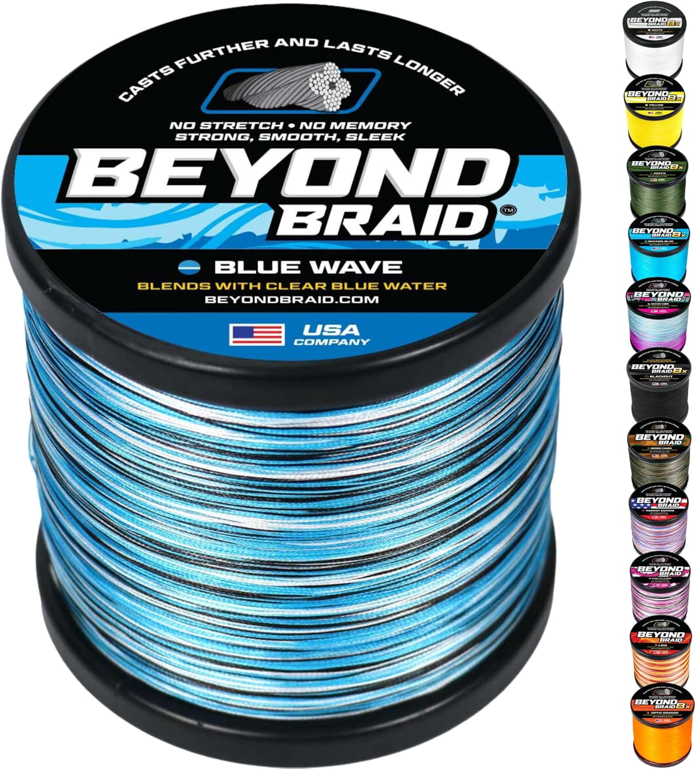 1000 lb test braided fishing line Reaction Tackle Sea Blue, Size: 30 lbs 15 times stronger than steel by weight ratio 520Lb, 750Lb, 1000Lb UHMWPE Braided