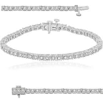 Beyond Brilliance Miracle-plated Sterling Silver 1/2 Carat Round Natural Diamond Tennis Bracelets for Women