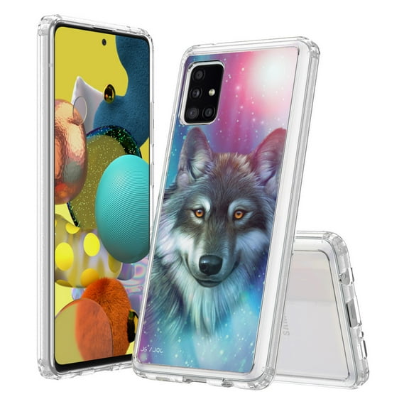 Beyond Cell Shock-Absorption Bumper Cover Compatible With Samsung Galaxy A51 5G WolfIn Space