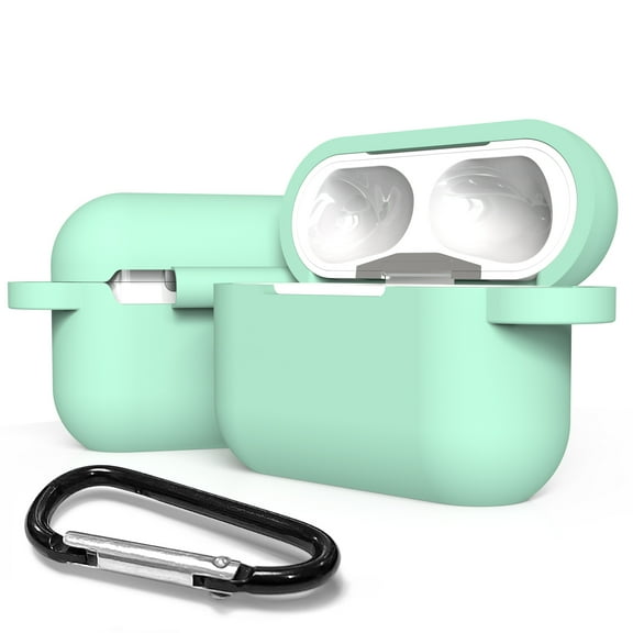 Beyond Cell Silicone Mint Soft Case Cover W/ Keychain Clip Designed for Airpods Pro Charging Shock-Absorbing Case Protection