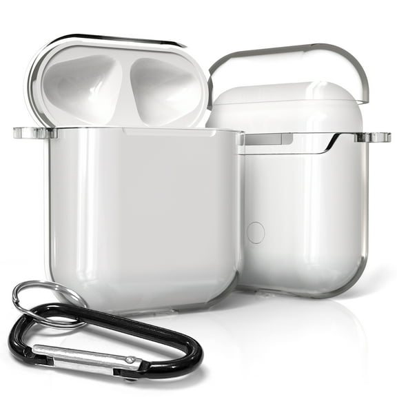 Beyond Cell Transparent Clear Case Cover Shock Proof Compatible With Apple Airpods Charging Case Protection Gen 1 & Gen 2 Includes Keychain - Clear