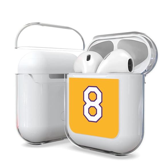 Beyond Cell Transparent Clear Cover for Airpods Charging Case Protection Gen 1 & Gen 2 - Basketball Gold Number 8