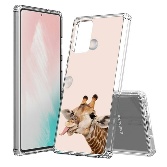 Beyond Cell compatible with Galaxy Note 20 (2020) Case, Transparent Clear Shock Absorption Cushion Bumper Corner Soft TPU + PC Cover Adorable Giraffe
