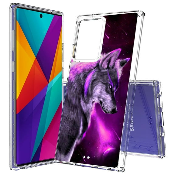 Beyond Cell compatible with Galaxy Note20 Ultra (2020)Case, Transparent Clear Shock Absorption Cushion Bumper Corner Soft TPU + PC Cover Galaxy Wolf