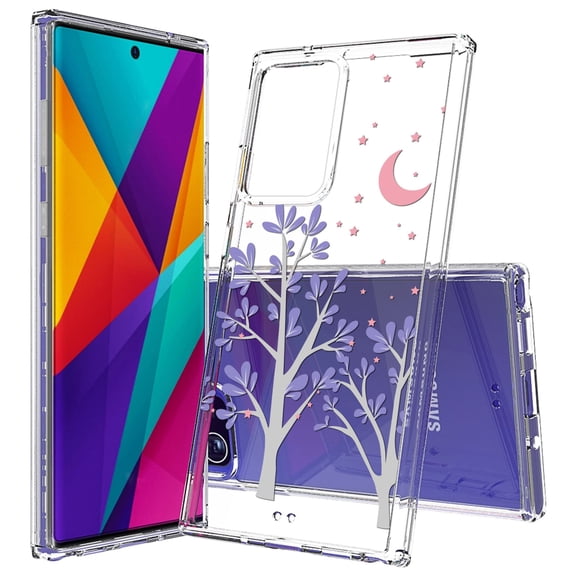 Beyond Cell compatible with Galaxy Note20 Ultra (2020)Case, Transparent Clear Shock Absorption Cushion Bumper Corner Soft TPU + PC Cover Purple Night