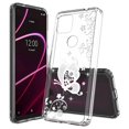 thumbnail image 1 of Beyond Cell compatible with T-Mobile Revvl 5G (2020) Case,, Transparent Clear Shock Absorption Cushion Bumper Corner Soft TPU + PC Cover LACE BUTTFLY, 1 of 3