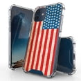 thumbnail image 1 of Beyond Cell compatible with iPhone 12 Mini 5.4"(2020) Case, Transparent Clear Shock Absorption Cushion Bumper Corner Soft TPU + PC Cover USA Flag, 1 of 3