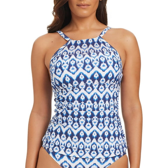 Beyond Control Swimwear womens  Fine Ikat High Neck Tankini, 6