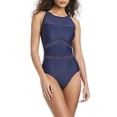 thumbnail image 1 of Beyond Control Swimwear womens  Solid Essentials Mesh High Neck One-Piece, 14,, 1 of 3