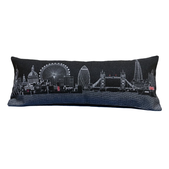 Beyond Cushions London Queen Night Embroidered Skyline Pillow