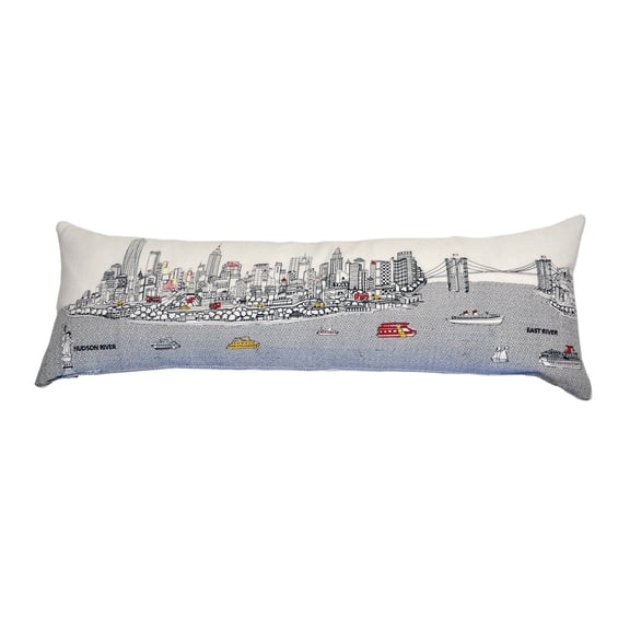 Beyond Cushions Nyc King Day Embroidered Skyline Pillow