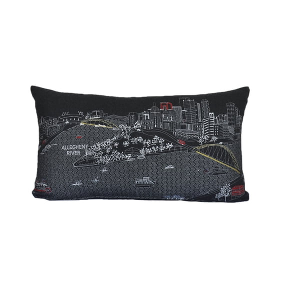 Beyond Cushions Pittsburgh Prince Nightembroidered Skyline Pillow