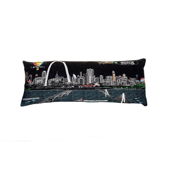 Beyond Cushions St Louis 1 Queen Night Embroidered Skyline Pillow