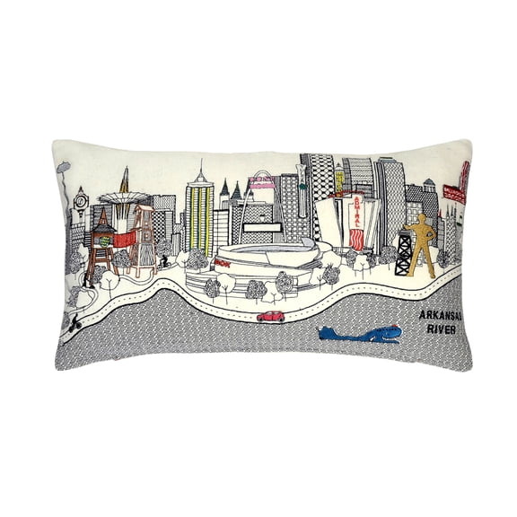 Beyond Cushions Tulsa Prince Day Embroidered Skyline Pillow