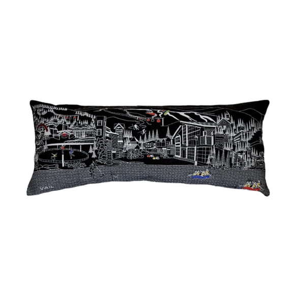 Beyond Cushions Vail Queen Night Embroidered Skyline Pillow
