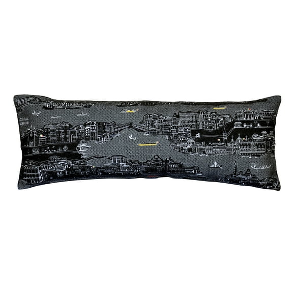 Beyond Cushions Venice Queen Night Embroidered Skyline Pillow