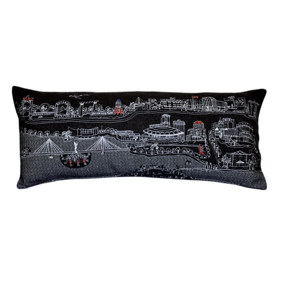 Beyond Cushions Wichita Queen Night Embroidered Skyline Pillow