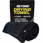 Beyond Drying Towel - Super Absorbent Large Premium Microfiber Detailing Towel for Cars and Boats - Twisted Loop Microfiber Technology - One-Pass Scratch and Streak Free Towel - 24  x 36  Black