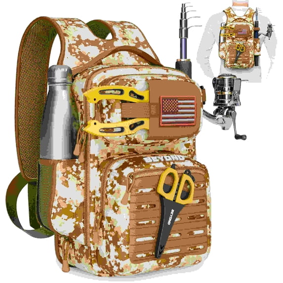 Compact Fishing Rucksacks Beyond Fishing Tackle Backpack- The Voyager Tactical Fishing Storage ...
