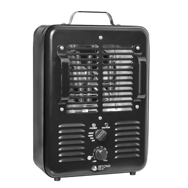 Black Matte Electric Utility Heater with Thermostat