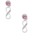 thumbnail image 1 of Delight Jewelry Silvertone & Beyond Infinity Sign Pink Crystal Clip on Earrings, 1 of 5
