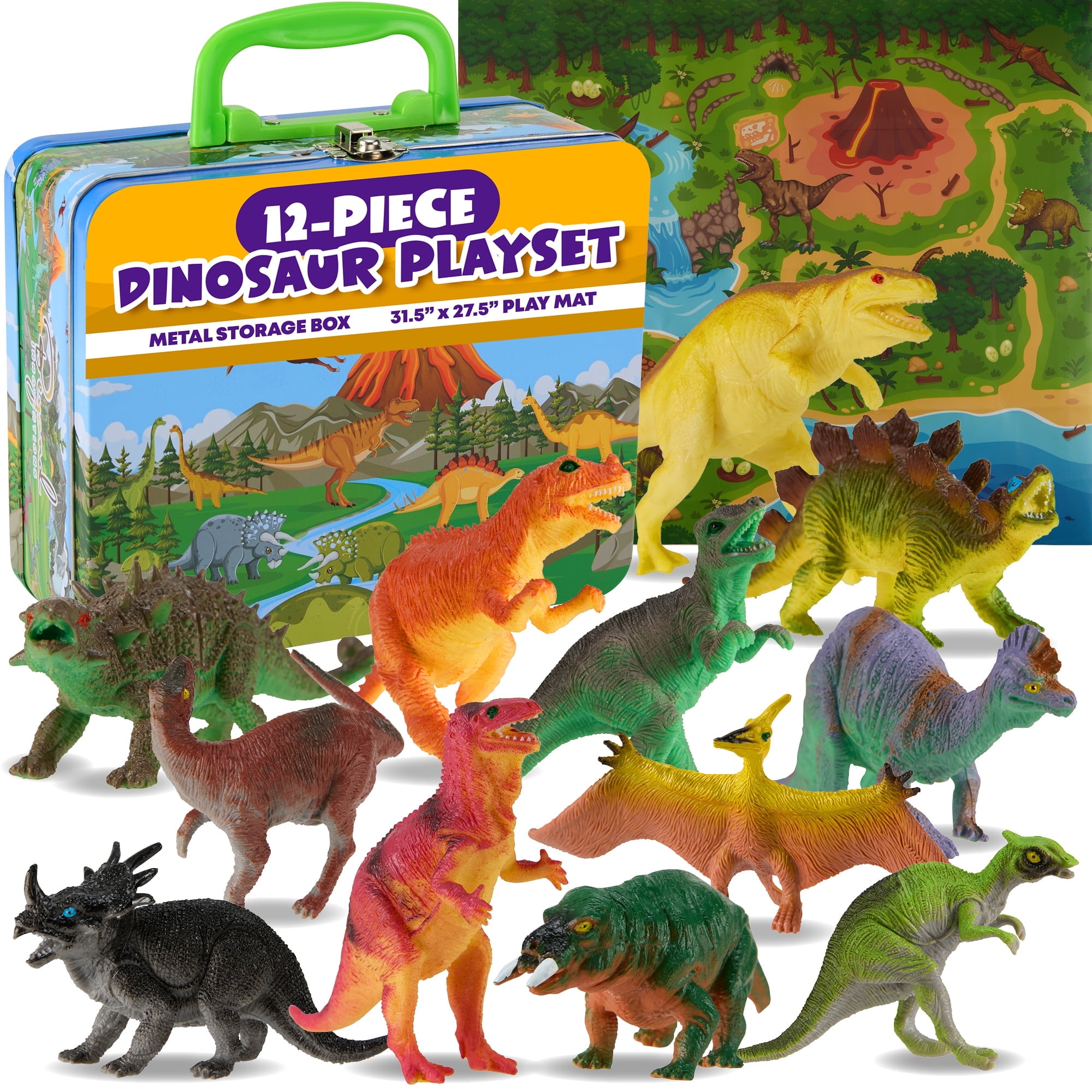 Beyond Innoventions Dinosaur Set, 12 Collectible Figures, Play Mat - Main Image