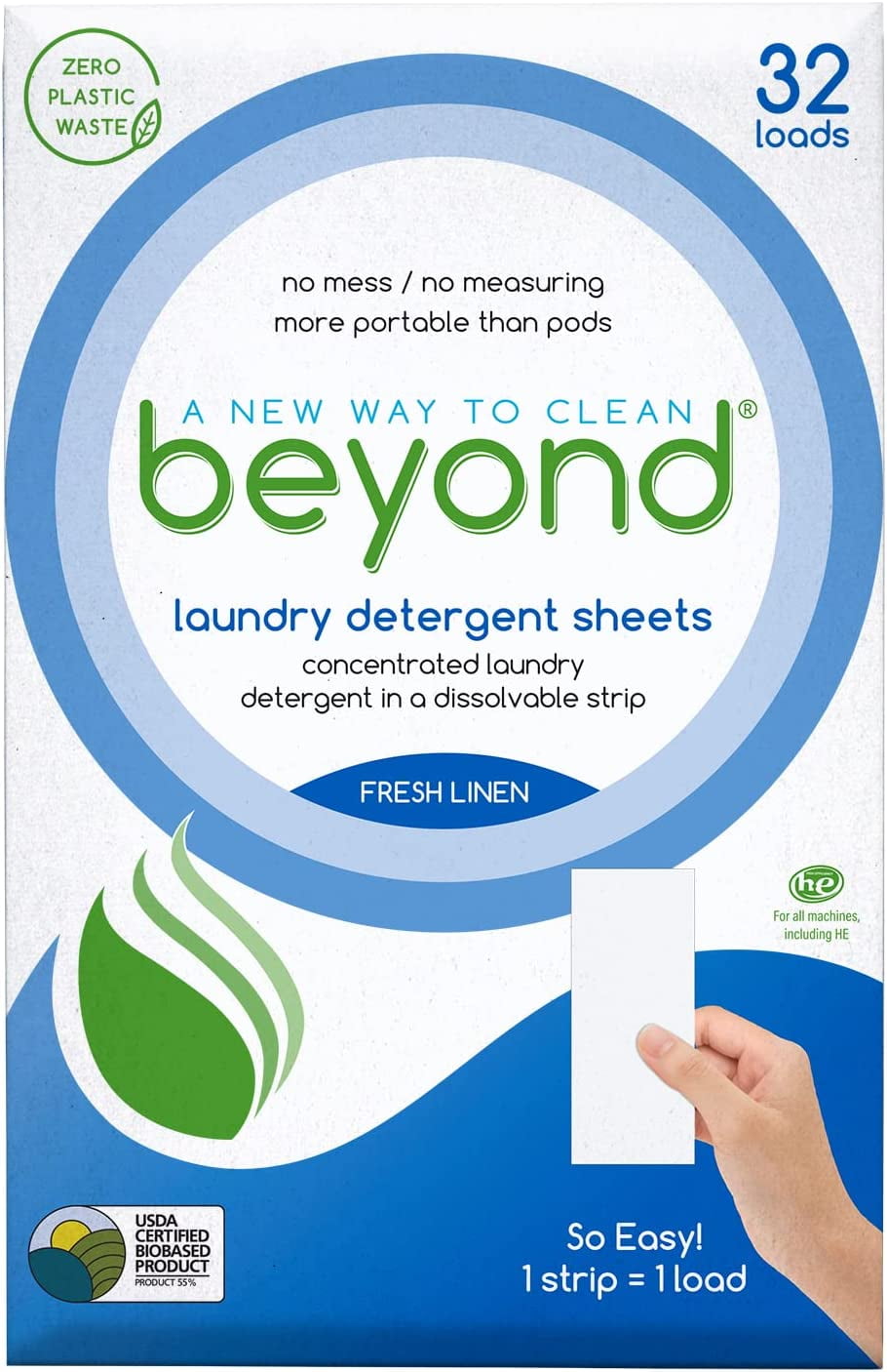 Beyond Laundry Detergent Sheets (32 sheets) - Fresh Linen - Eco ...