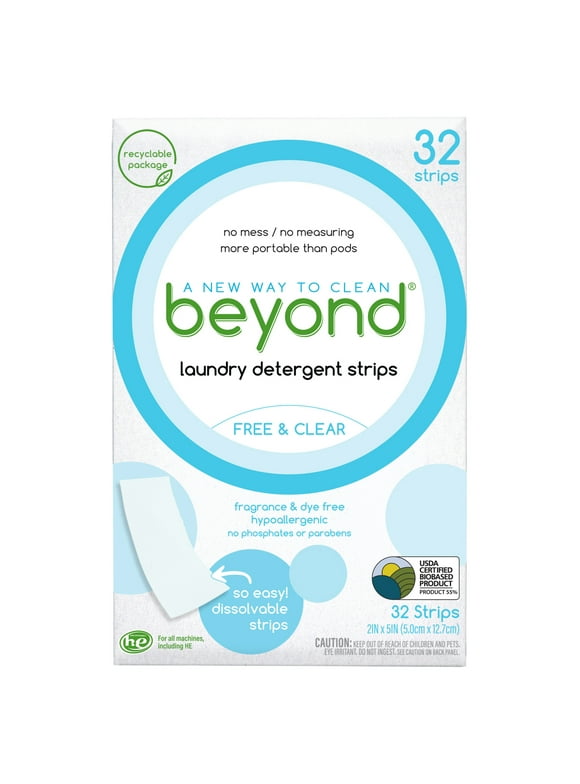Beyond Laundry Detergent Strips [32 strips] - Free & Clear
